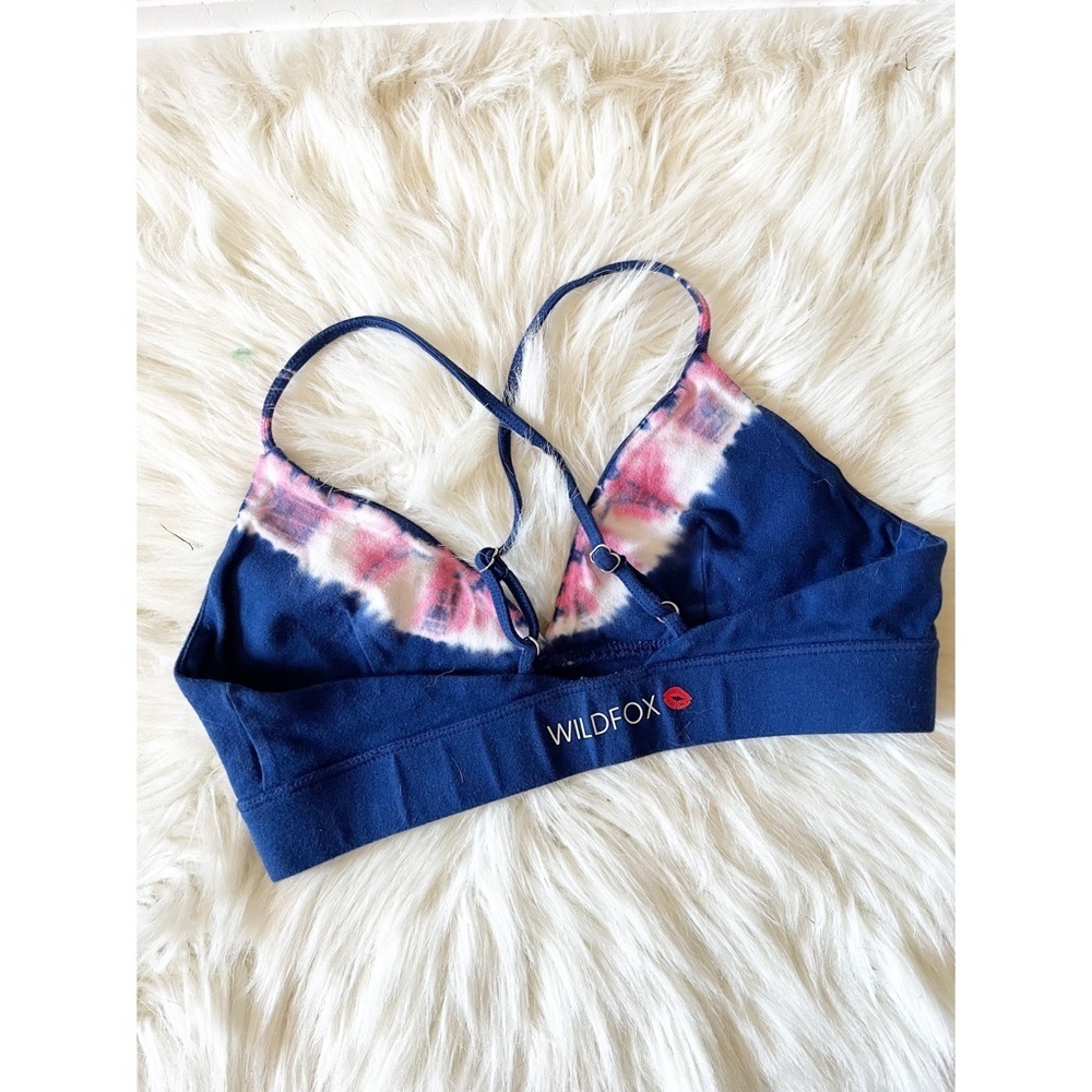 Wildfox Blue Dip Dyed Strappy Sports Bra - Picture 2 of 4